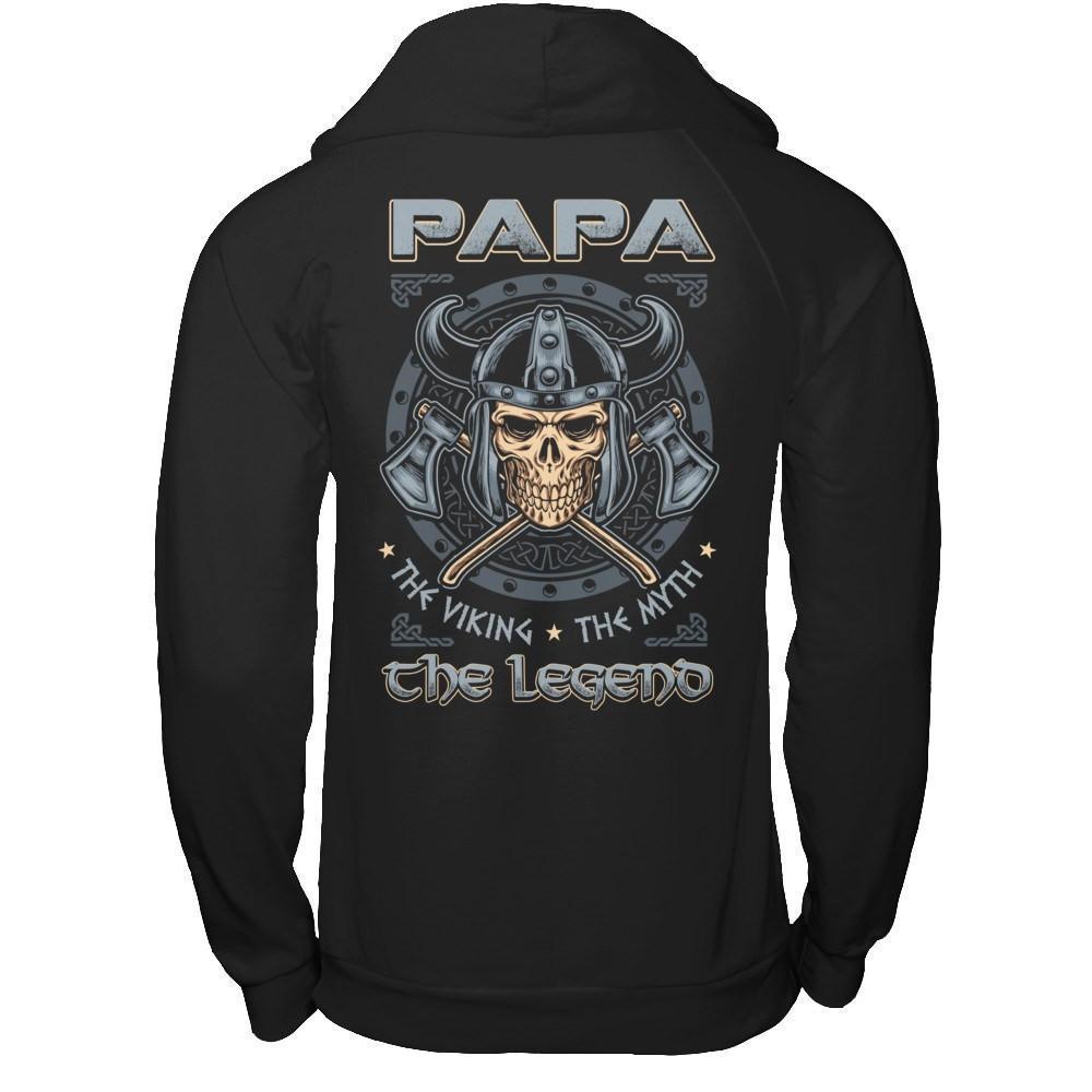Papa The Viking The Myth The Legend-T-Shirt & Hoodie-Pullover Hoodie-Black
