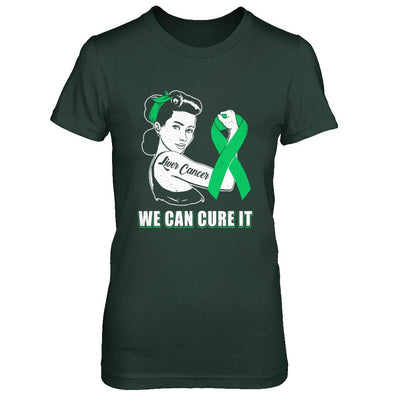 Liver Cancer Awareness Survivor We Can Cure It-T-Shirt & Hoodie-Women's T-Shirt-Forest Green