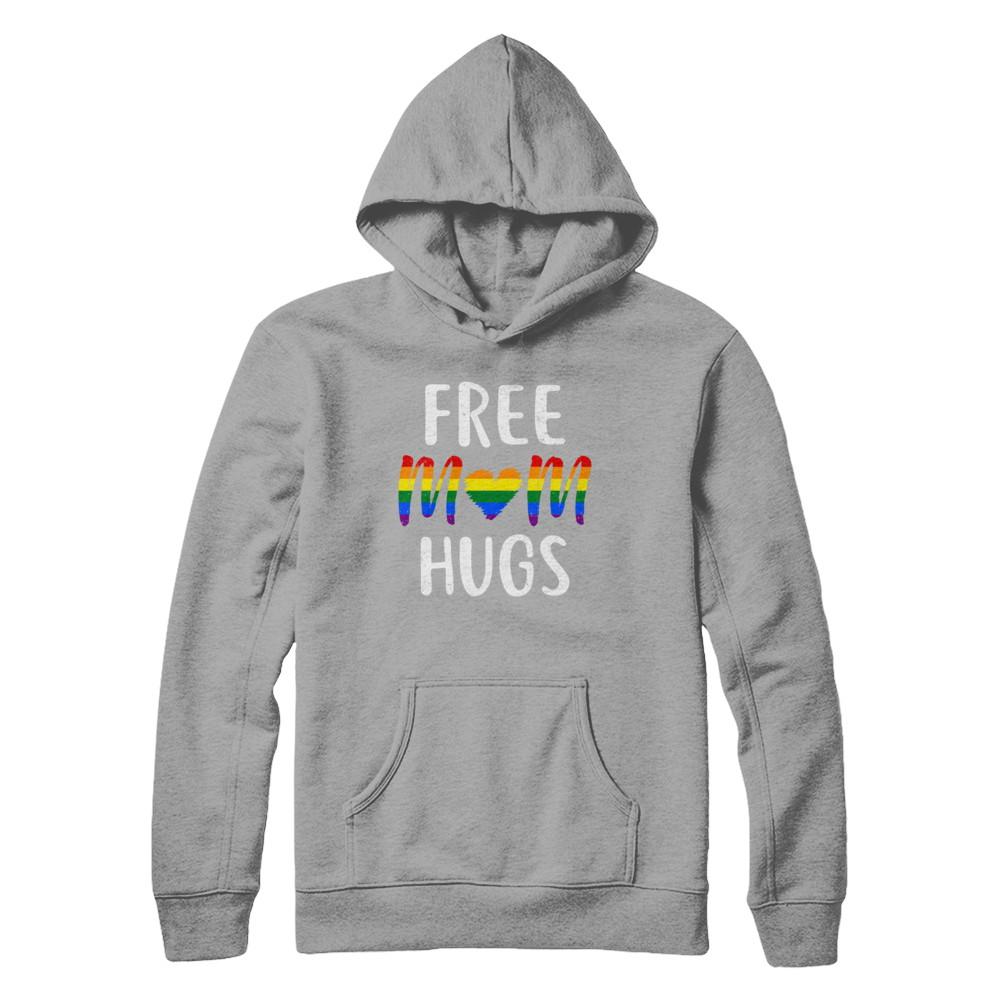Free Mom Hugs Support LGBT-T-Shirt & Hoodie-Pullover Hoodie-Light Steel