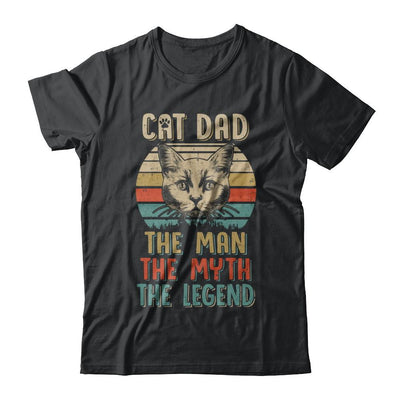 Cat Dad The Man The Myth Legend Fathers Day Gift Daddy-T-Shirt & Hoodie-Classic T-Shirt-Black