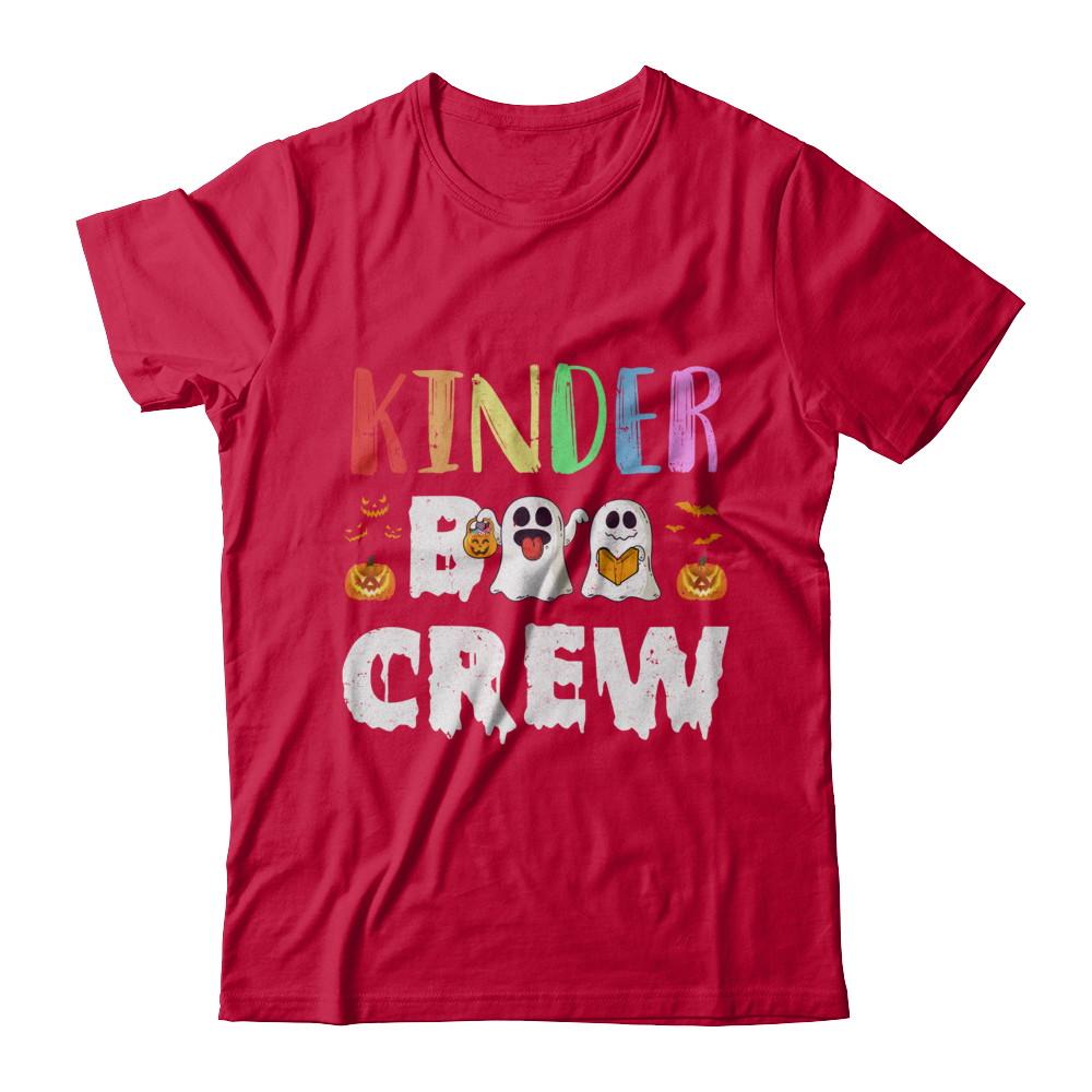 Cute Boo Crew Kindergarten Teacher Halloween-T-Shirt & Hoodie-Classic T-Shirt-Red