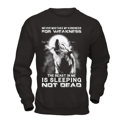 The Wolves The Beast In Me Is Sleeping Not Dead-T-Shirt & Hoodie-Crewneck Sweatshirt-Black