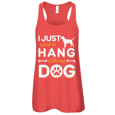 I Just Want To Hang With My Dog-T-Shirt & Tank Top-Women's Flowy Racerback Tank-Red