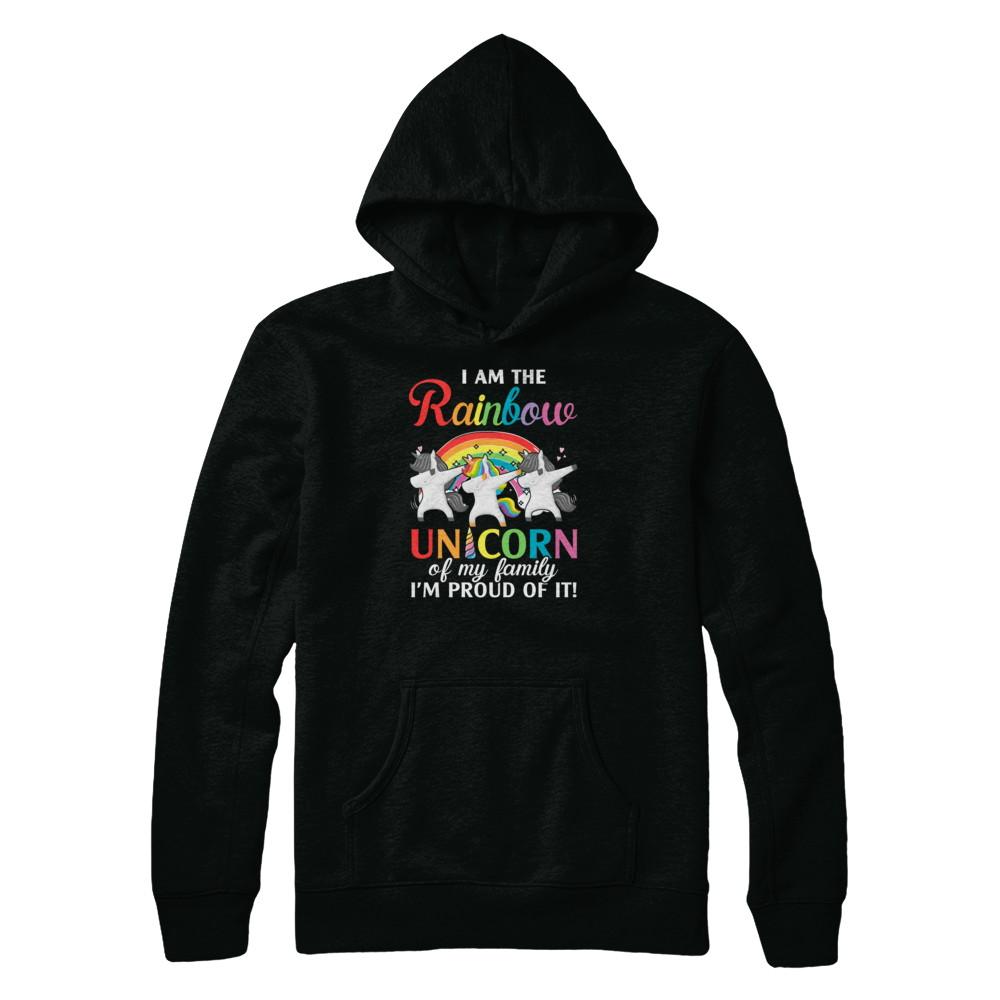 I Am The Rainbow Unicorn Of My Family Lesbian LGBT-T-Shirt & Tank Top-Pullover Hoodie-Black