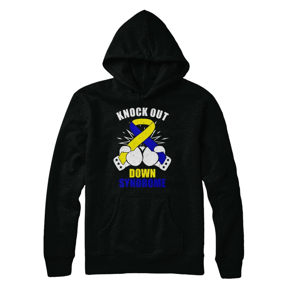 Boxing knock out Down Syndrome Awareness Support-T-Shirt & Hoodie-Pullover Hoodie-Black
