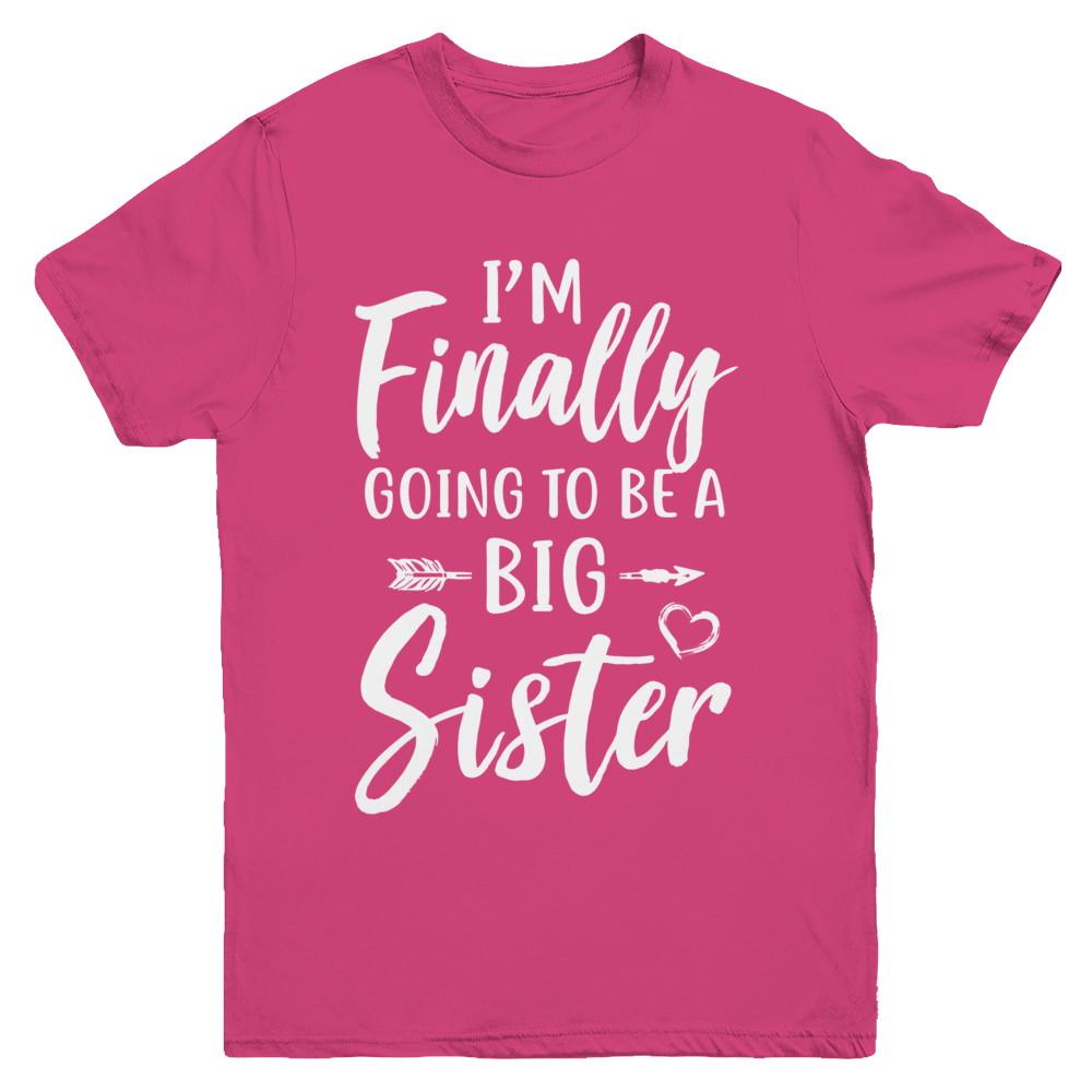 Cute I Am Finally Going To Be A Big Sister Youth-Youth Shirt-Youth T-Shirt-Heliconia