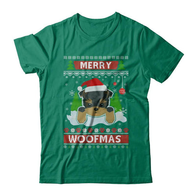 Yorkie Merry Woofmas Ugly Christmas Sweater-T-Shirt & Sweatshirt-Classic T-Shirt-Kelly Green