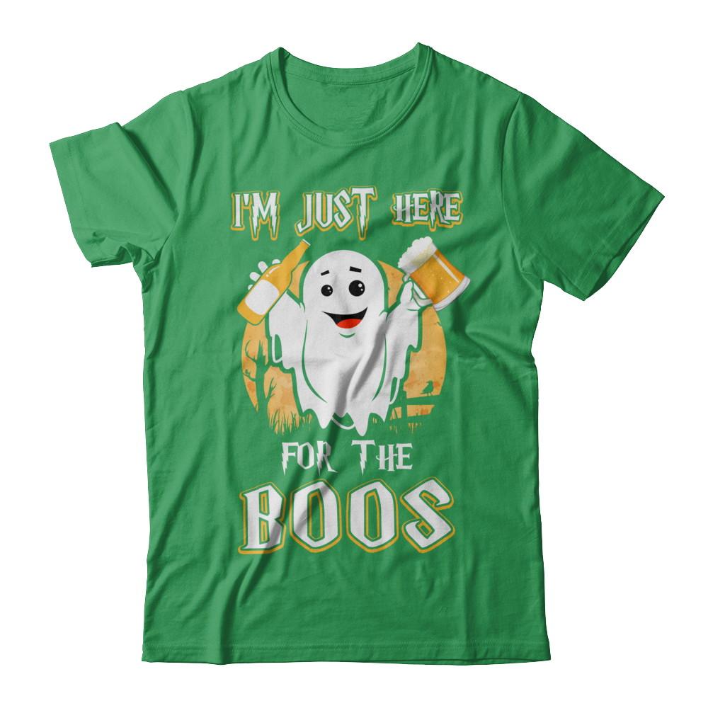 I'm Just Here For The Boos Halloween Beer-T-Shirt & Hoodie-Premium T-Shirt-Kelly Green