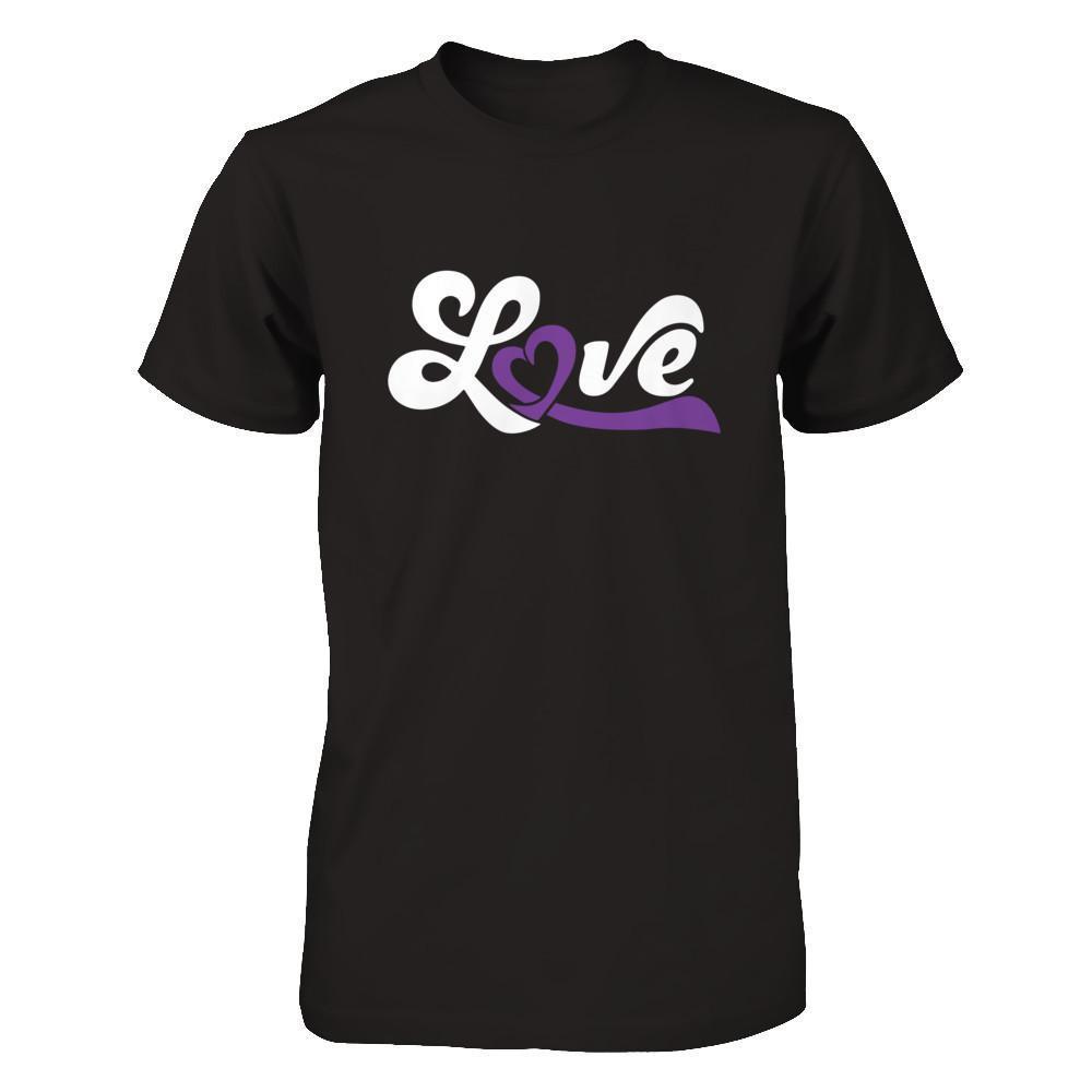 Love Purple Awareness Ribbon-T-Shirt & Hoodie-Premium T-Shirt-Black