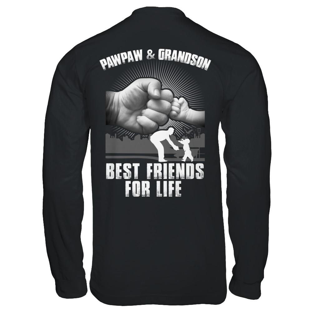 Pawpaw And Grandson Best Friends For Life-T-Shirt & Hoodie-Long Sleeve T-Shirt-Black