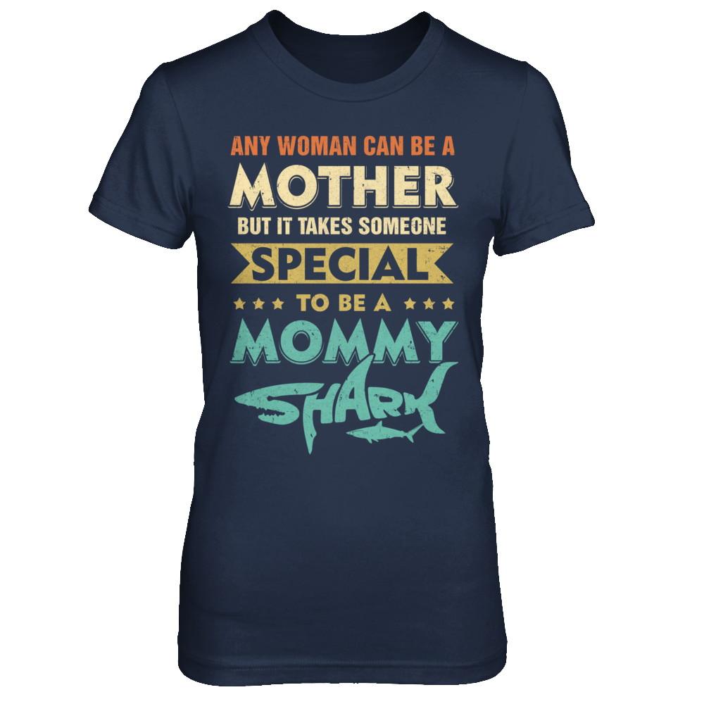 Vintage Someone Special To Be A Mommy Shark Mothers Day-T-Shirt & Hoodie-Women's T-Shirt-Navy