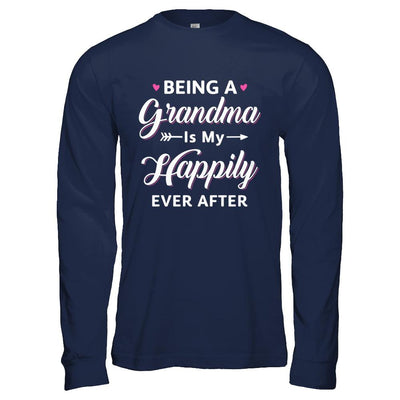 Being A Nana Is My Happily Ever After Mothers Day-T-Shirt & Hoodie-Long Sleeve T-Shirt-Navy