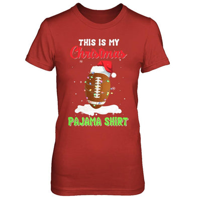 This Is My Christmas Pajama Xmas Football Santa-T-Shirt & Sweatshirt-Women's T-Shirt-Red
