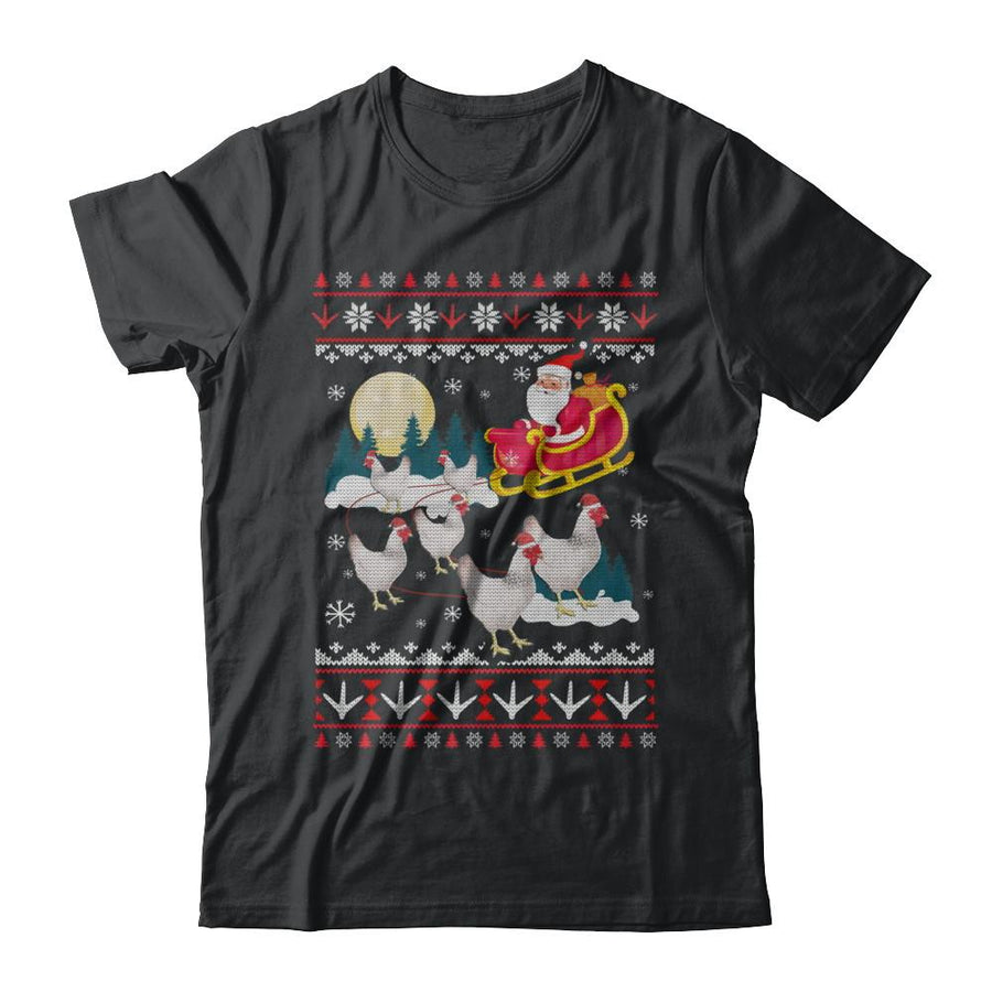 Funny Chicken Ugly Christmas Sweater Gifts-T-Shirt & Sweatshirt-Classic T-Shirt-Black