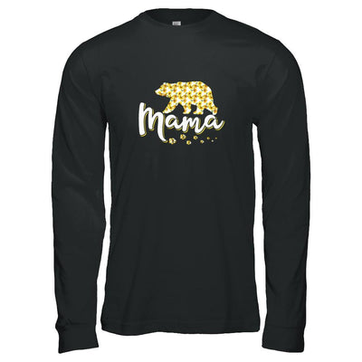 Sunflower Bear Mothers Day Gift Flowers Mama Floral-T-Shirt & Tank Top-Long Sleeve T-Shirt-Black
