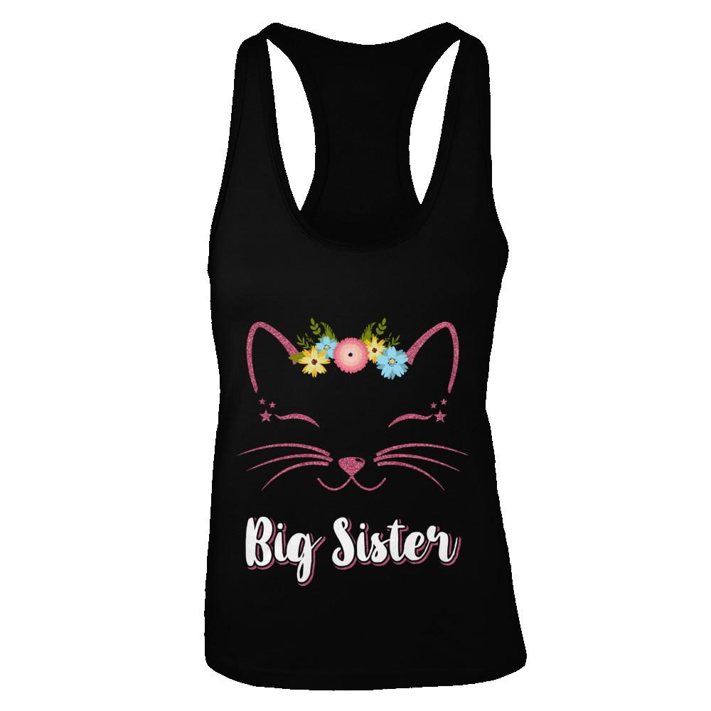 Kitty Cat Big Sister I'm Going To Be A Big Sister-T-Shirt & Tank Top-Women's Ideal Racerback Tank-Black