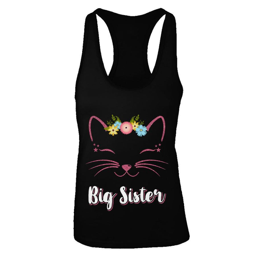 Kitty Cat Big Sister I'm Going To Be A Big Sister-T-Shirt & Tank Top-Women's Ideal Racerback Tank-Black