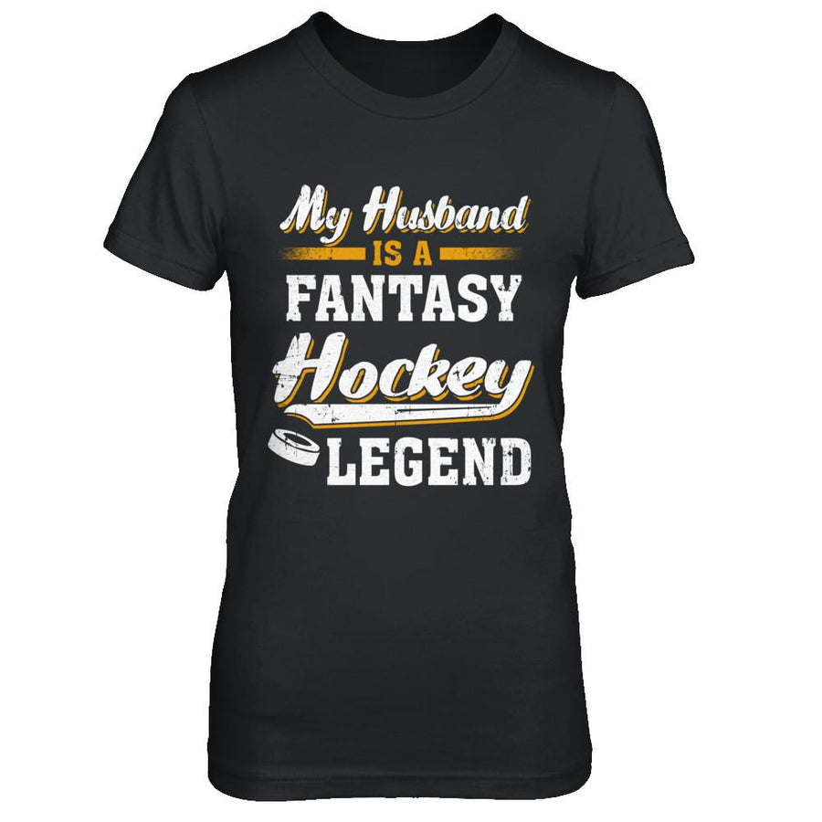 My Husband Is A Fantasy Hockey Legend-T-Shirt & Hoodie-Women's T-Shirt-Black