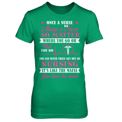 Once A Nurse Always A Nurse No Matter You Go Or What You Do-T-Shirt & Hoodie-Women's T-Shirt-Irish Green