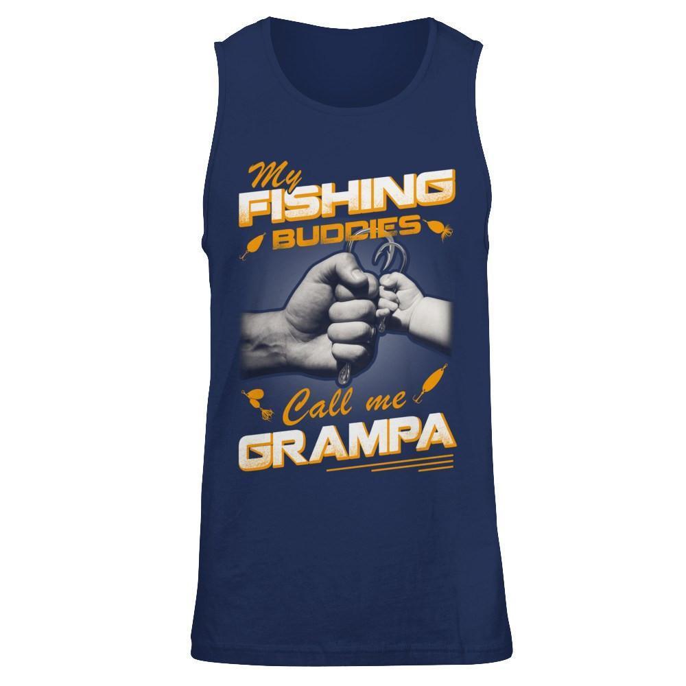 My Fishing Buddies Call Me Grampa-T-Shirt & Hoodie-Unisex Tank-Navy