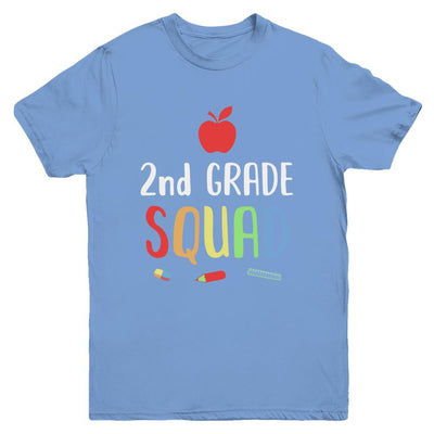 2nd Grade Squad Back To School Teacher Second Grade Youth-Youth Shirt-Youth T-Shirt-Carolina Blue