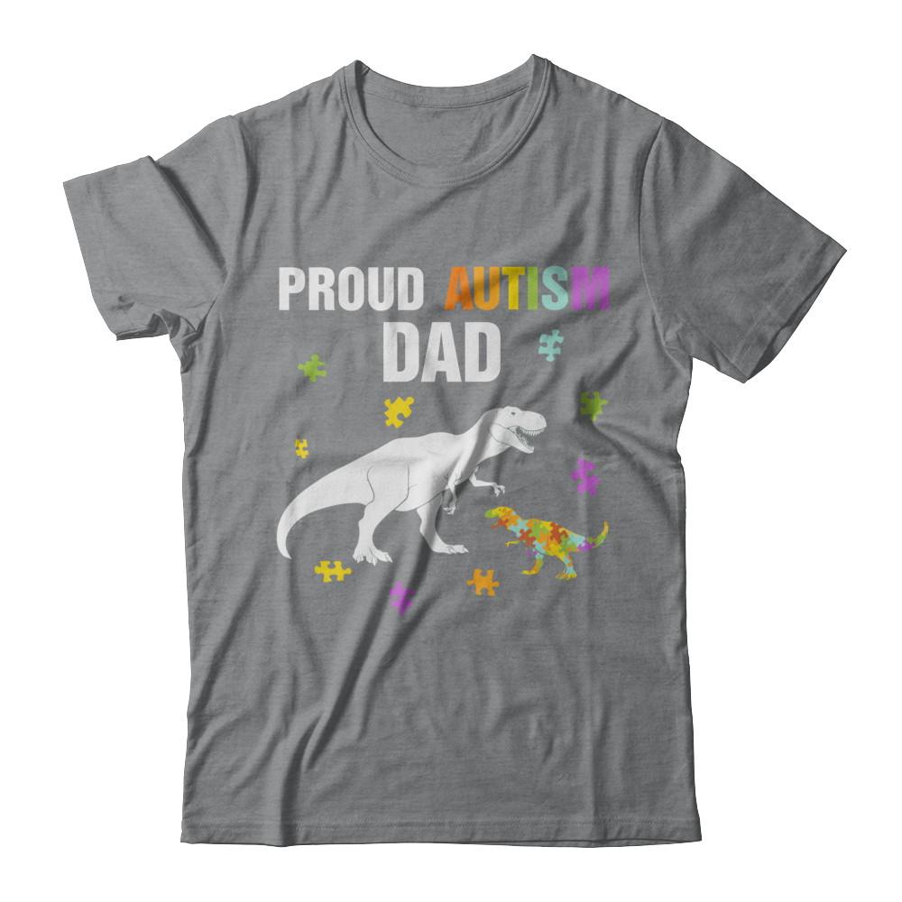 Proud Autism Dad T-Rex Dinosaur Autism Awareness-T-Shirt & Hoodie-