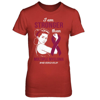 I Am Stronger Than Multiple Myeloma Awareness Support-T-Shirt & Hoodie-Women's T-Shirt-Red