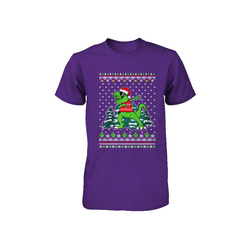 Funny Dab Dabbing Dinosaur Ugly Christmas Sweater Xmas Youth-Youth Shirt-