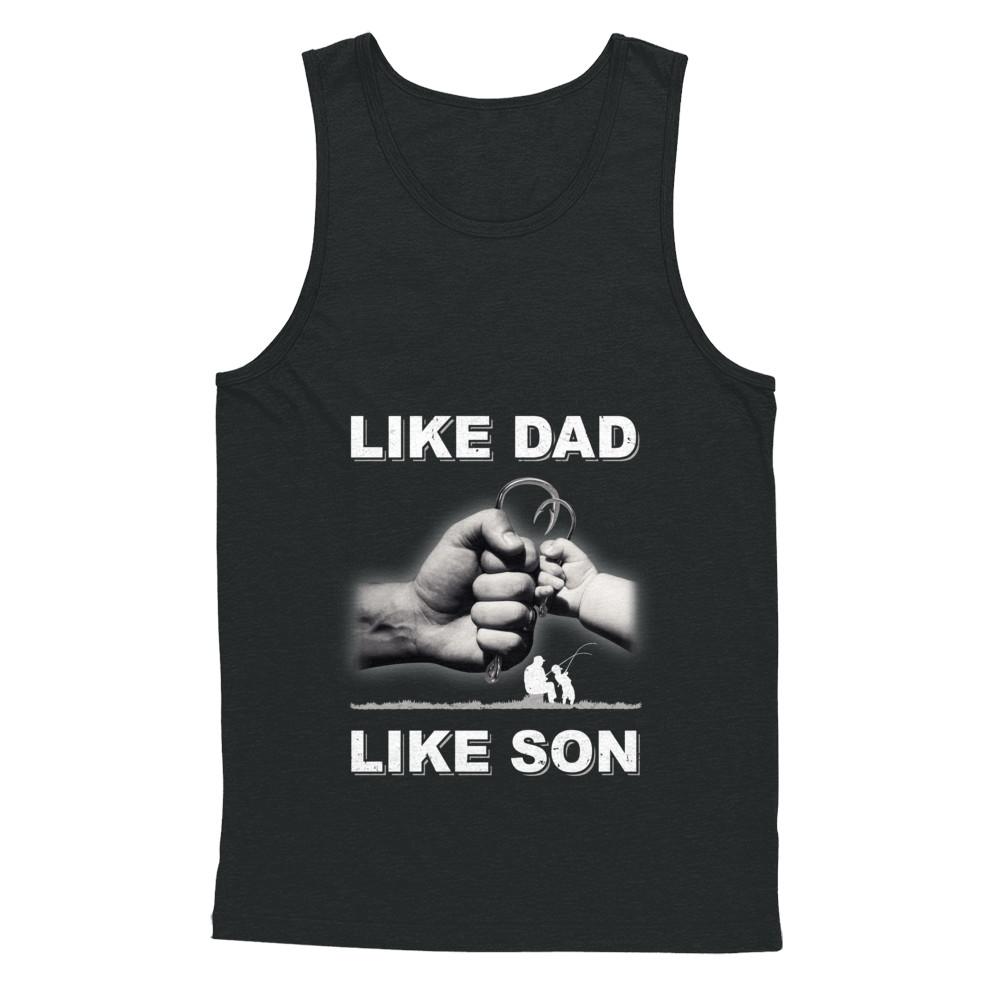 Like Dad Like Son Fishing Fish Fathers Day-T-Shirt & Hoodie-Unisex Tank-Black