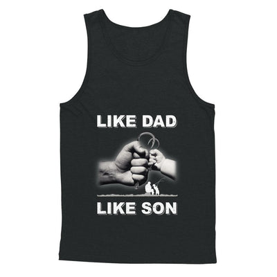 Like Dad Like Son Fishing Fish Fathers Day-T-Shirt & Hoodie-Unisex Tank-Black