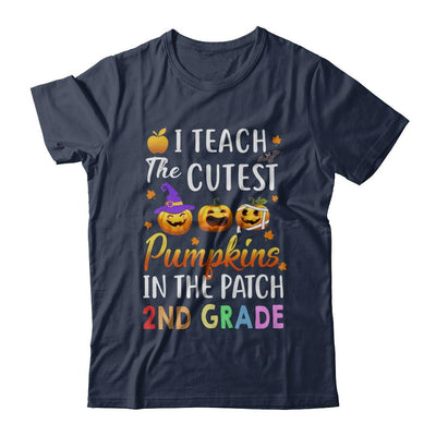 I Teach The Cutest Pumpkins In The Patch 2nd Grade Halloween-T-Shirt & Hoodie-Classic T-Shirt-Navy