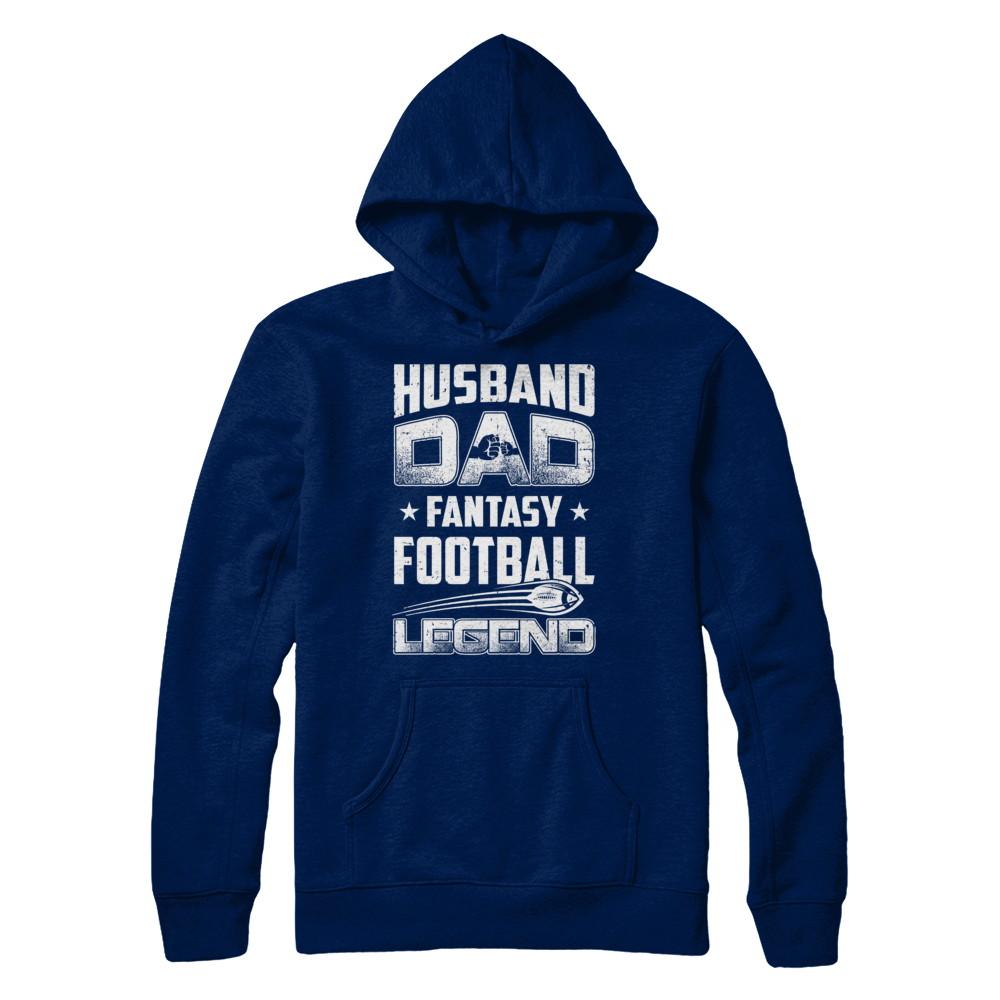 Husband Dad Fantasy Football Legend Fathers Day Gift-T-Shirt & Hoodie-Pullover Hoodie-Navy