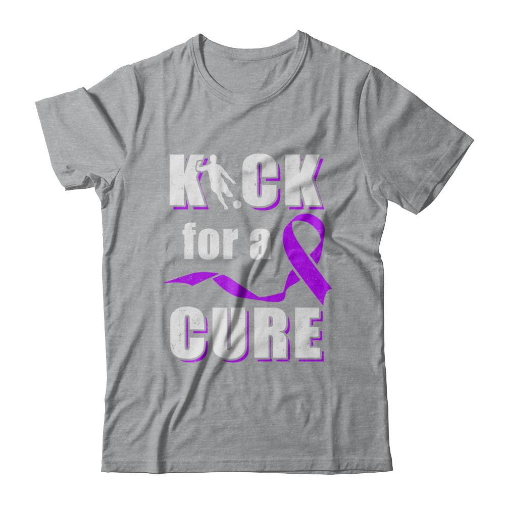 Kick For A Cure Soccer Alzheimers Pancreatic Lupus Awareness-T-Shirt & Hoodie-Classic T-Shirt-Sport Grey