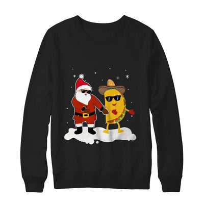 Flossing Santa Claus Taco Christmas Pajamas Gifts-T-Shirt & Sweatshirt-Crewneck Sweatshirt-Black