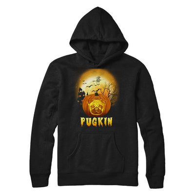Halloween Pugkin Funny Pumpkin Pug-T-Shirt & Hoodie-Pullover Hoodie-Black