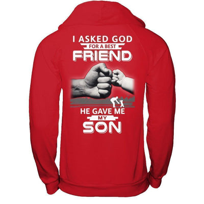 I Asked God For A Best Friend He Gave Me My Son-T-Shirt & Hoodie-Pullover Hoodie-Red