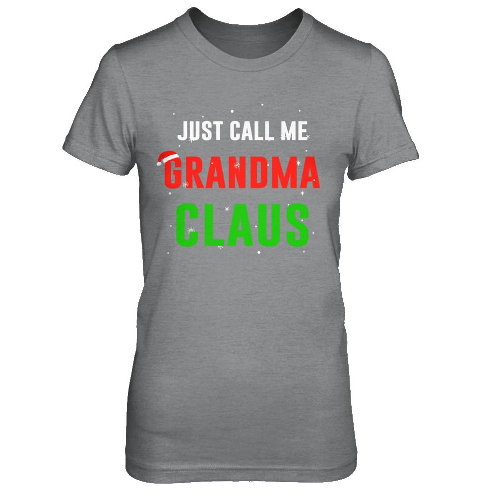 Santa Grandma Claus Matching Family Christmas Pajamas-T-Shirt & Sweatshirt-Women's T-Shirt-Sport Grey