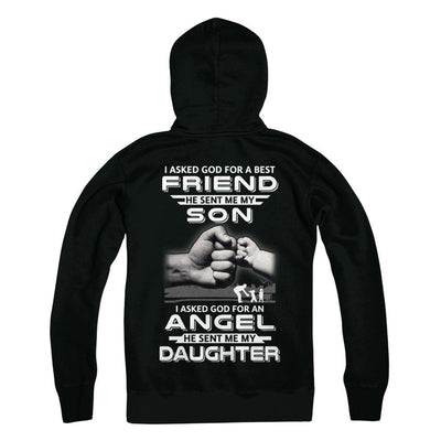 I Asked God For A Best Friend He Sent Me My Son And Angel Daughter-T-Shirt & Hoodie-Pullover Hoodie-Black