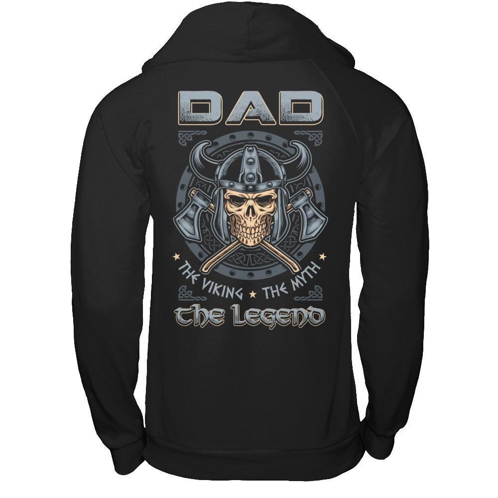 Dad The Viking The Myth The Legend-T-Shirt & Hoodie-Pullover Hoodie-Black