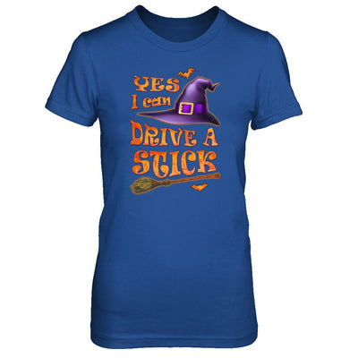 Yes I Can Drive A Stick Funny Halloween Witch Broom-T-Shirt & Tank Top-Women's T-Shirt-Royal