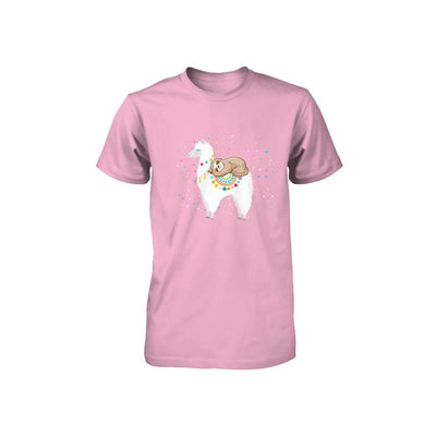 Funny Sloth Riding Llama Lover Youth-Youth Shirt-Toddler T-Shirt-Pink