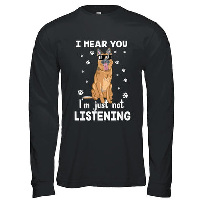 I Hear You I'm Just Not Listening Funny German Shepherd-T-Shirt & Hoodie-Long Sleeve T-Shirt-Black