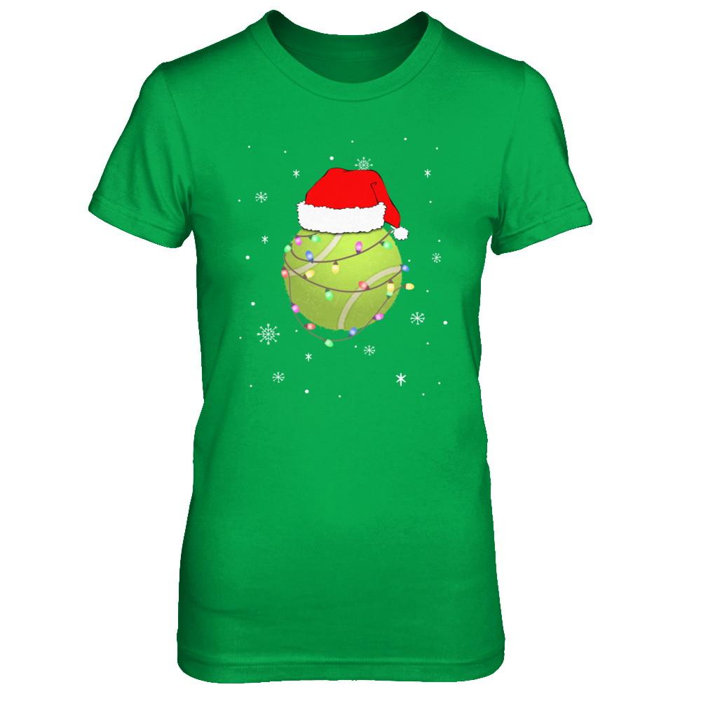 Santa Hat Tennis Christmas Gifts-T-Shirt & Sweatshirt-Women's T-Shirt-Irish Green