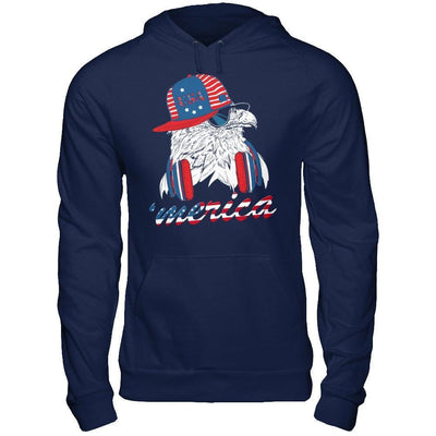 Usa Pride Merica Hiphop Eagle 4Th Of July-T-Shirt & Hoodie-Pullover Hoodie-Navy