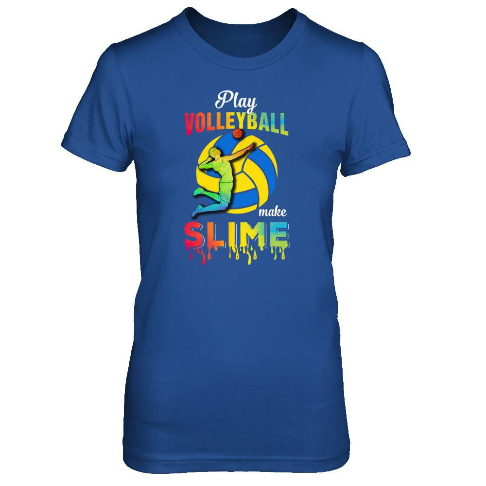 Play Volleyball Make Slime Watercolor For Girl Women-T-Shirt & Tank Top-Women's T-Shirt-Royal