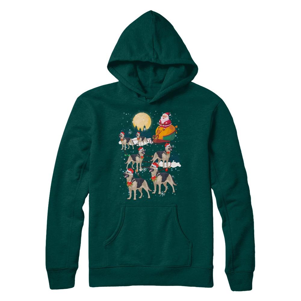 Dog Reindeer German Shepherd Christmas Gift-T-Shirt & Sweatshirt-Pullover Hoodie-Deep Forest