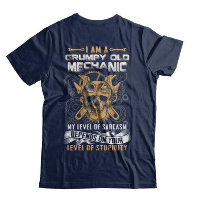 I'm A Grumpy Old Mechanic My Level Of Sarcasm-T-Shirt & Hoodie-Classic T-Shirt-Navy