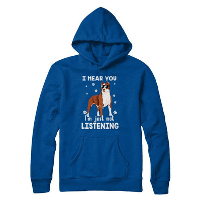 I Hear You I'm Just Not Listening Funny Pitbull-T-Shirt & Hoodie-Pullover Hoodie-Deep Royal