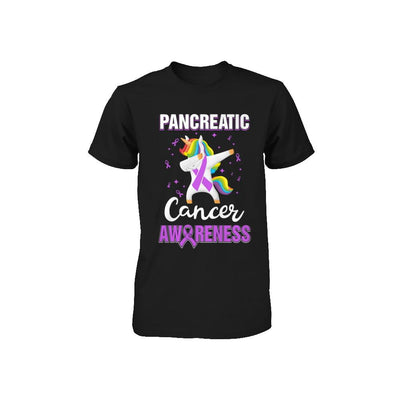 Inspirational Pancreatic Cancer Awareness Unicorn Support Youth-Youth Shirt-Toddler T-Shirt-Black