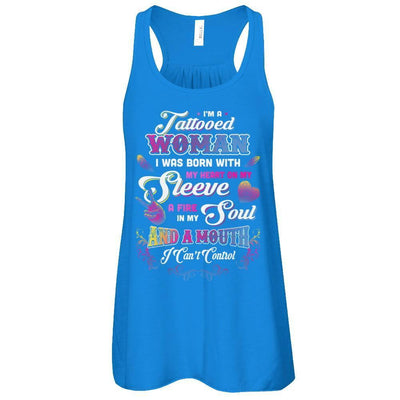 I'm A Tattooed Woman I Was Born With My Heart-T-Shirt & Tank Top-Women's Flowy Racerback Tank-True Royal